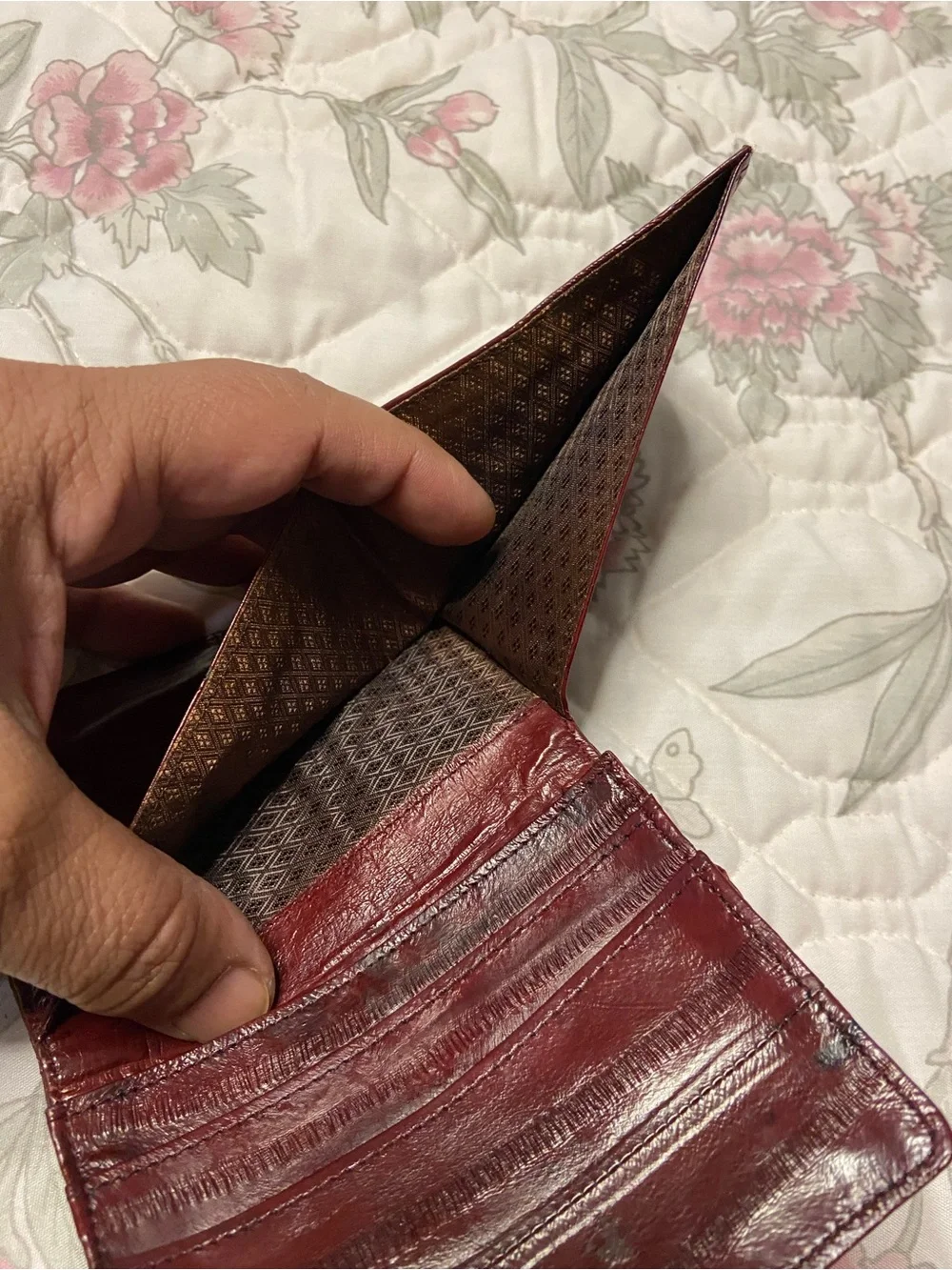 OxBlood TriFold ELL SKIN Wallet
